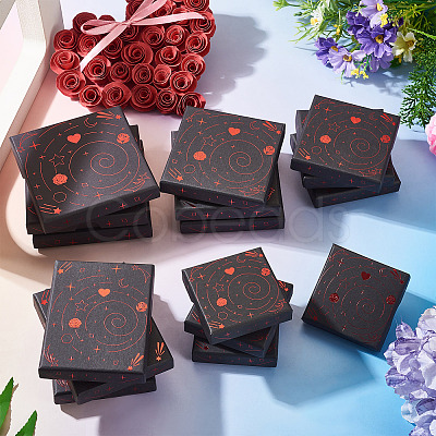 10Pcs Hot Stamping Planet Cardboard Jewelry Packaging Boxes CON-TA0001-44B-1
