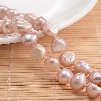 Natural Pearl Nuggets Beaded Necklace NJEW-P126-A-01A-01-1