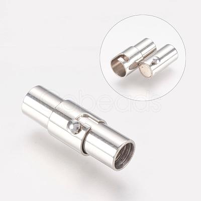 Tarnish Resistant Stainless Steel Locking Tube Magnetic Clasps X-STAS-H019-2-1