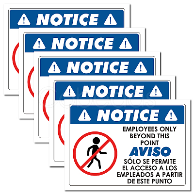 5Pcs Waterproof PVC Warning Sign Stickers DIY-WH0237-028-1