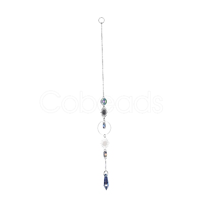 AB Color Plated Crystal Bullet Big Pendant Decorations LS-HJEW-G019-03C-1