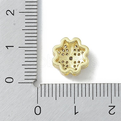 Rack Plating Brass Micro Pave Clear Cubic Zirconia Beads KK-A220-10G-1