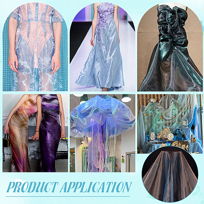 Polyester Organza Fabrics DIY-WH0622-185A-1