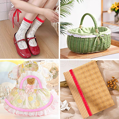 10M Double Layer Polyester Lace Ribbon OCOR-TA0004-14D-1