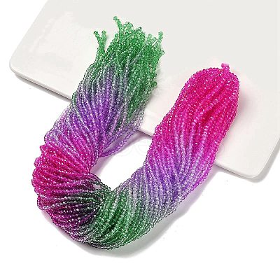 Transparent Painted Glass Beads Strands X1-DGLA-A034-T2mm-A06-1