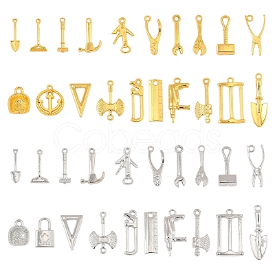 20Pcs 20 Style Rack Plating Alloy Pendants FIND-YW0007-52-1