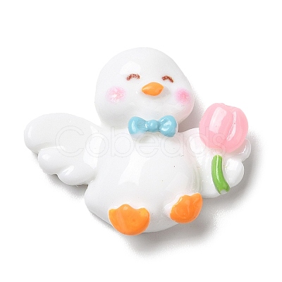 Cute Duck Opaque Resin Cabochons LS-RESI-L038-07P-06-1