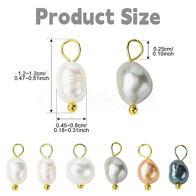 10Pcs Natural Cultured Freshwater Pearl Rice Charms PALLOY-YW00075-1