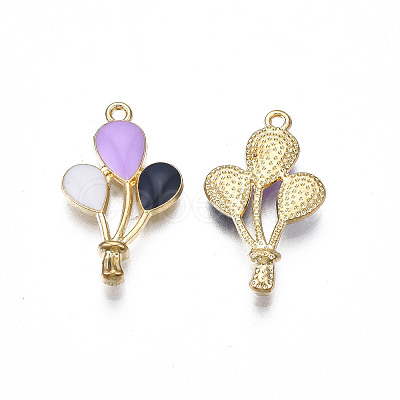 Rack Plating Alloy Enamel Pendants LS-ENAM-N055-089B-1