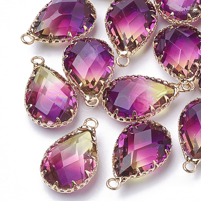K9 Glass Imitation Tourmaline Pendants GLAA-Q069-02D-1