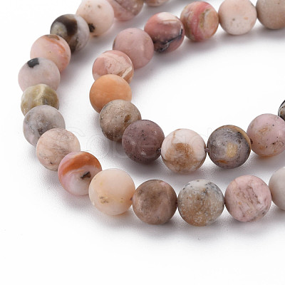 Natural Pink Opal Beads Strands G-R446-8mm-38-1