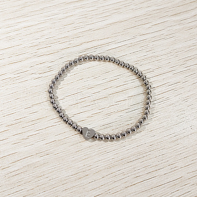 304 Stainless Steel Beads Stretch Bracelets for Women FS-WGC4F34-05-1