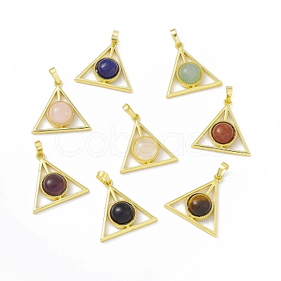 Natural Mixed Gemstone Pendants G-H283-05-1
