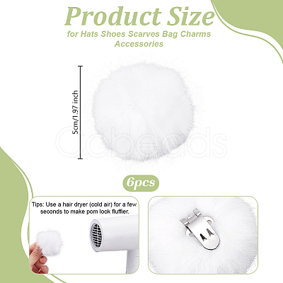 Fibre Pompom Ball FIND-WH0139-942B-1