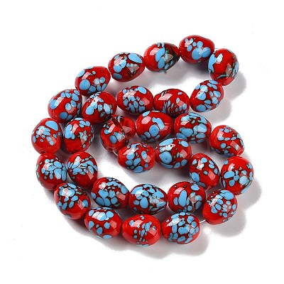 Handmade Lampwork Beads Strands LAMP-Q036-08D-1