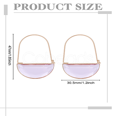 1 Pair Brass Glass Hoop Earrings for Women EJEW-LP0003-53D-1