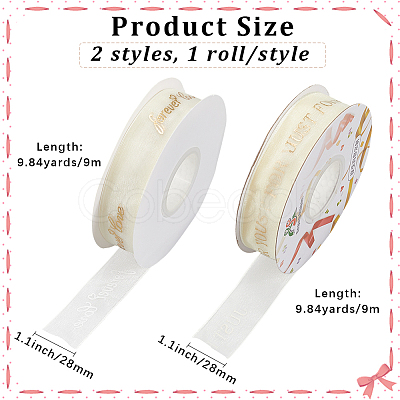 2 Rolls 2 Styles Chiffon Lace Trim for Sewing Decoration OCOR-CY0001-65B-1