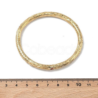 Artisan Engraved 304 Stainless Steel Rhinestone Bangles for Women BJEW-D456-01G-01-1