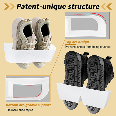 6Pcss Plastic Slipper Racks for Bathroom ODIS-WH0030-331B-1