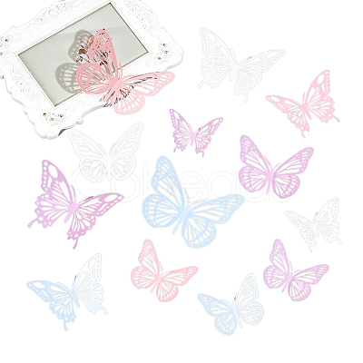 8 Sets 8 Styles Paper Hollow Butterfly Wall Stickers Decorations DIY-DR0001-70-1
