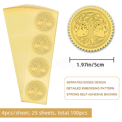 Self Adhesive Gold Foil Embossed Stickers DIY-WH0211-114-1