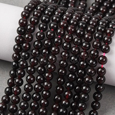 Natural Garnet Beads Strands G-J376-37-4mm-1