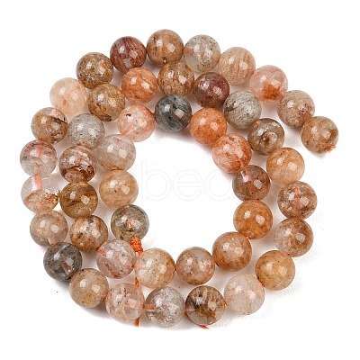 Natural Multilayer Lodolite Quartz Beads Strands G-Z133-A02-8mm-02-1