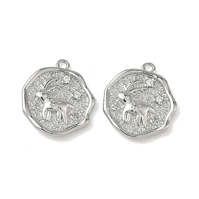 Christmas Brass Micro Pave Clear Cubic Zirconia Pendants KK-A280-03B-P-1