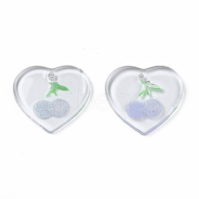 Transparent Resin Pendants RESI-N030-002D-1