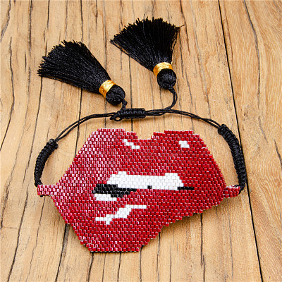 Bohemian Style Glass Seed Beads Braided Bead Bracelets for Women EW8497-2-1