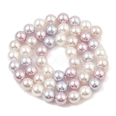 Baking Painted Pearlized Glass Pearl Round Bead Strands PEAR-H019-02C-11-1