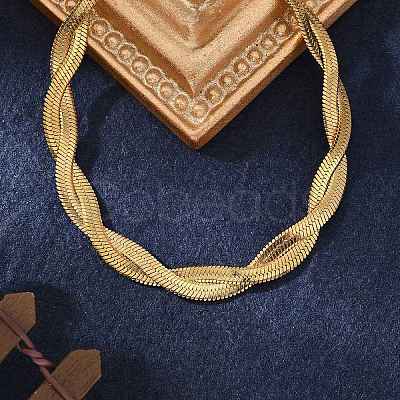 304 Stainless Steel Twist Rope Chain Bracelet for Men Women BJEW-P284-02G-1