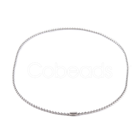 Non-Tarnish 304 Stainless Steel Ball Chain Necklaces for Women NJEW-G135-01E-P-1