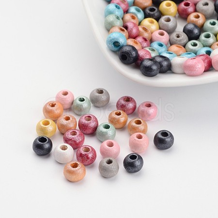 Round Natural Wood Beads X-WOOD-Q017-6mm-M-LF-1