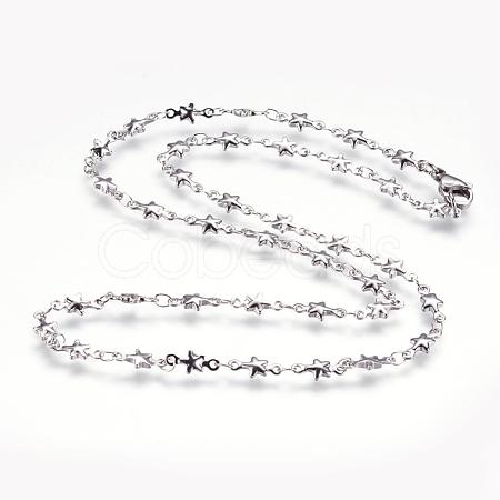 Non-Tarnish 304 Stainless Steel Chain Necklaces STAS-P164-26P-1