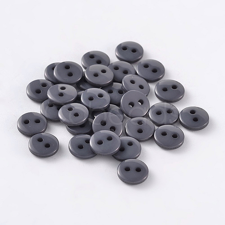 2-Hole Flat Round Resin Sewing Buttons for Costume Design BUTT-E119-20L-01-1