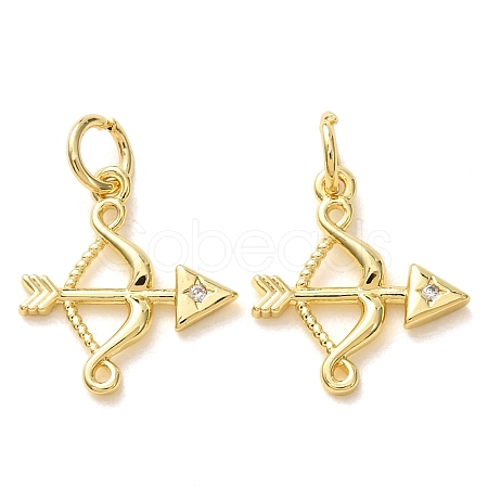 Brass Micro Pave Clear Cubic Zirconia Charms LS-CU-E003-14G-C-1