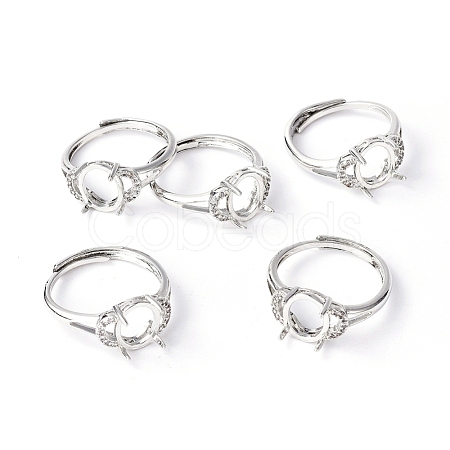 Adjustable Brass Solitaire Ring Settings KK-L193-06P-1