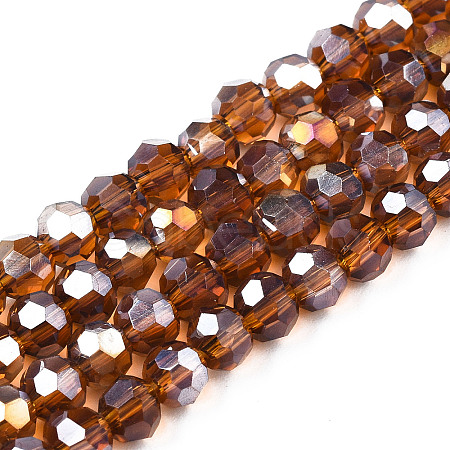 Electroplate Glass Beads Strands LS-EGLA-R016-4m-4-1