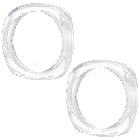 2Pcs Imitation Marble Acrylic Bangle for Women BJEW-UN0001-69A-1