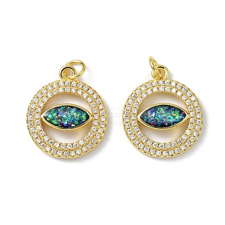 Brass Micro Pave Cubic Zirconia Pendants KK-A197-10G-1