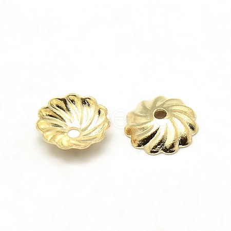 Brass Flower Bead Caps KK-O043-02G-1