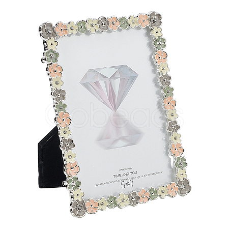 Rectangle Alloy Enamel Photo Frame Stand AJEW-WH0794-85-1