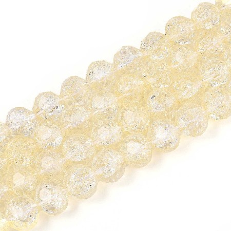 Transparent Crackle Glass Beads Strands GLAA-N053-8mm-10-1