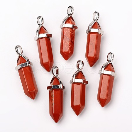 Natural Red Jasper Double Terminated Pointed Pendants X-G-F295-04D-1