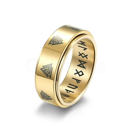 Trinity Knot Pattern 304 Stainless Steel Rotating Finger Ring PW-WG47334-10-1
