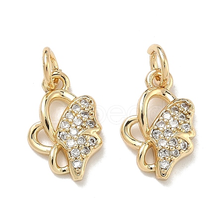 Brass Micro Pave Cubic Zirconia Pendants KK-D235-19G-03-1