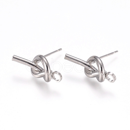Rack Plating Brass Stud Earring Findings KK-L198-006P-1