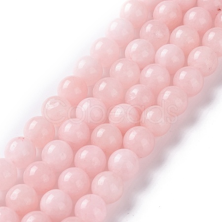 Natural White Jade Imitation Pink Opal Beads Strands G-I299-F05-8mm-1