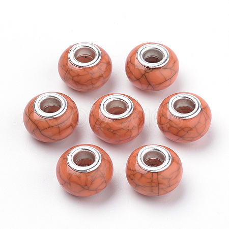 Imitation Turquoise Style Resin European Beads OPDL-Q132-05-1